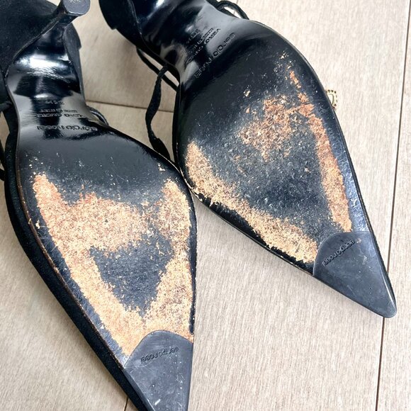 Sergio Rossi Black Heart Charm Heels - Picture 5 of 14